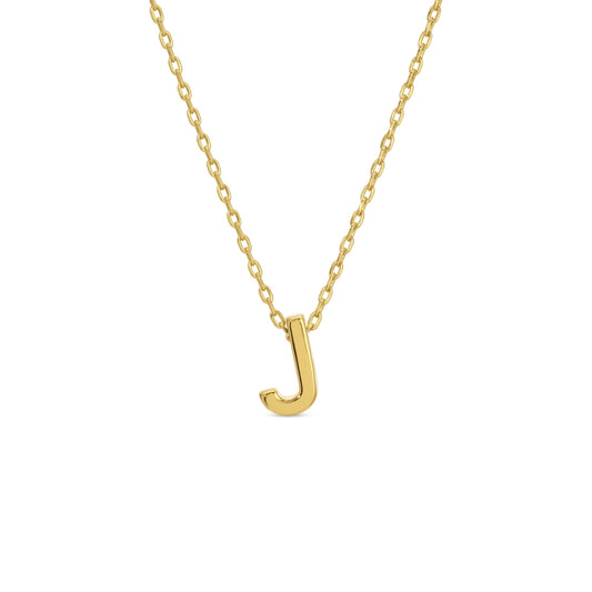 Gold Initial Necklace, J