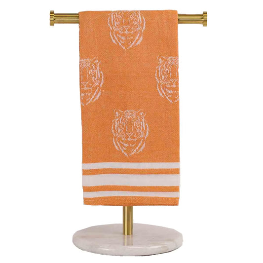 Jacquard Tiger Hand Towel, Orange