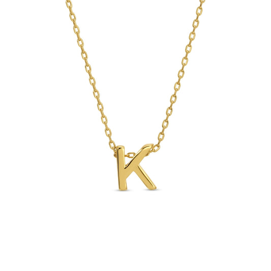 Gold Initial Necklace, K