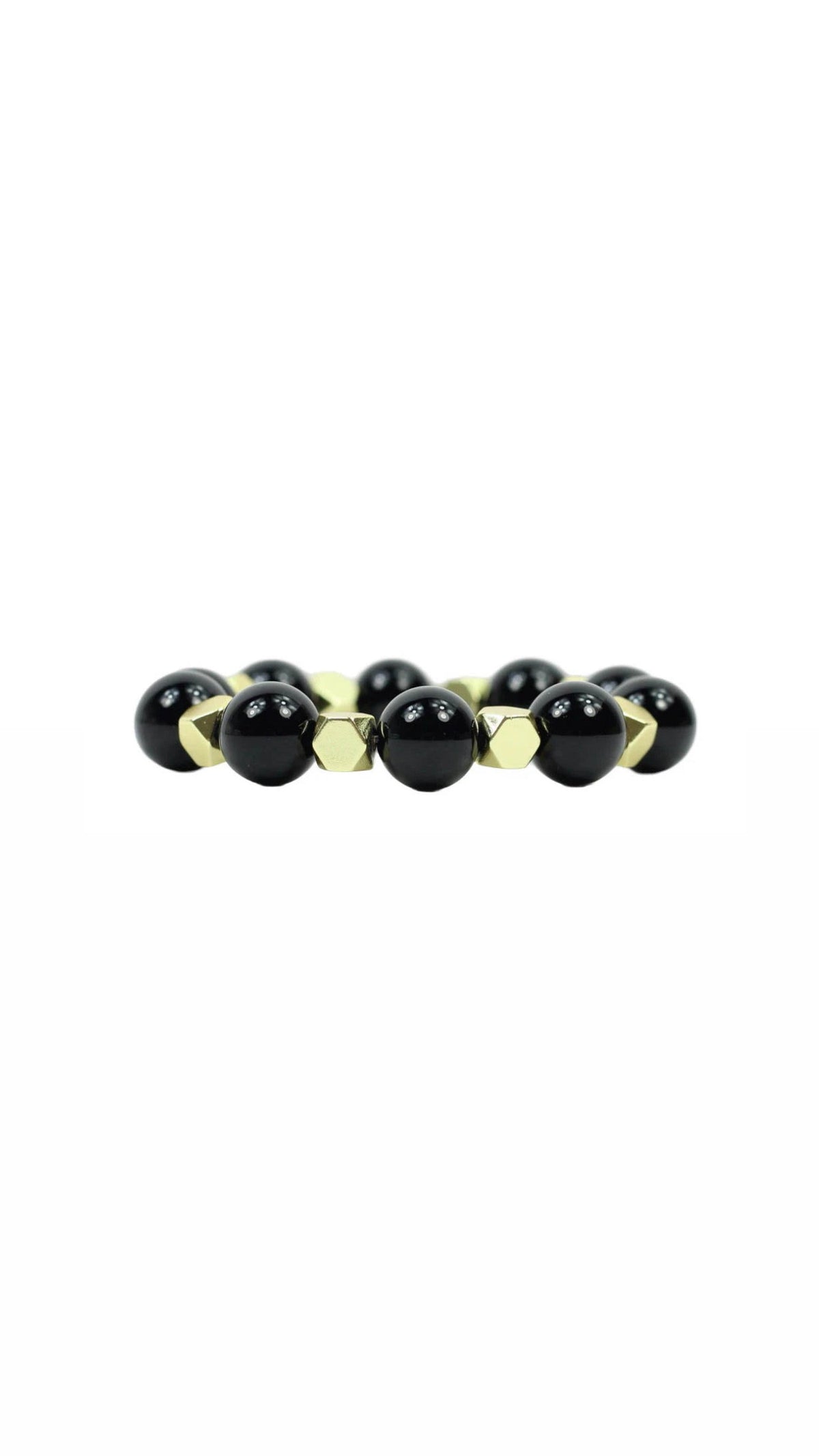 black and gold beaded bracelet