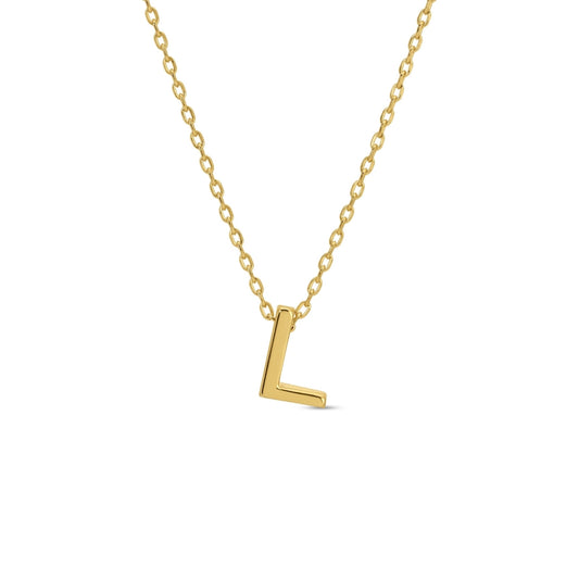 Gold Initial Necklace, L