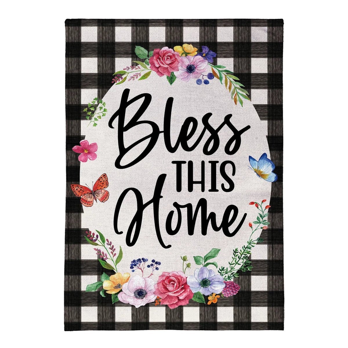 Bless This Home Burlap Garden Flag