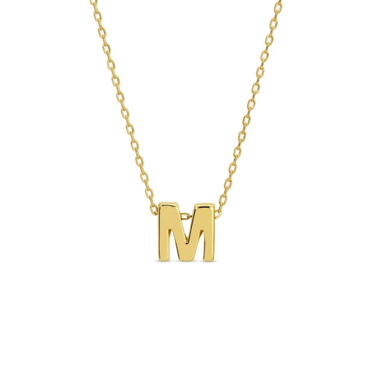 Gold Initial Necklace, M