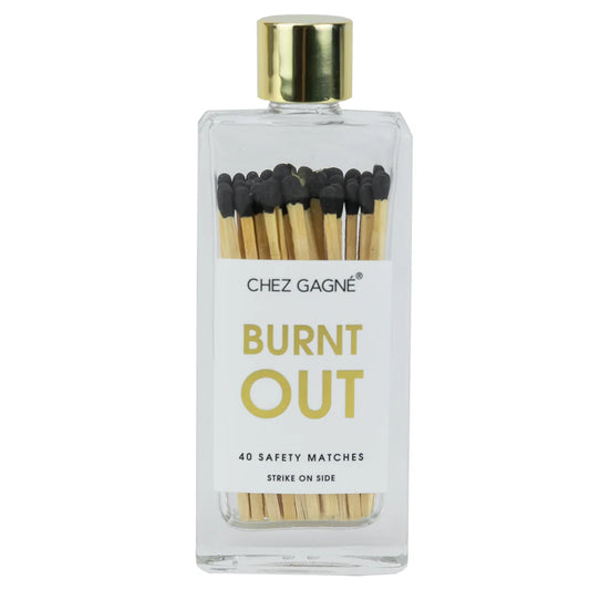 Burnt Out - Black Matches in Glass Bottle