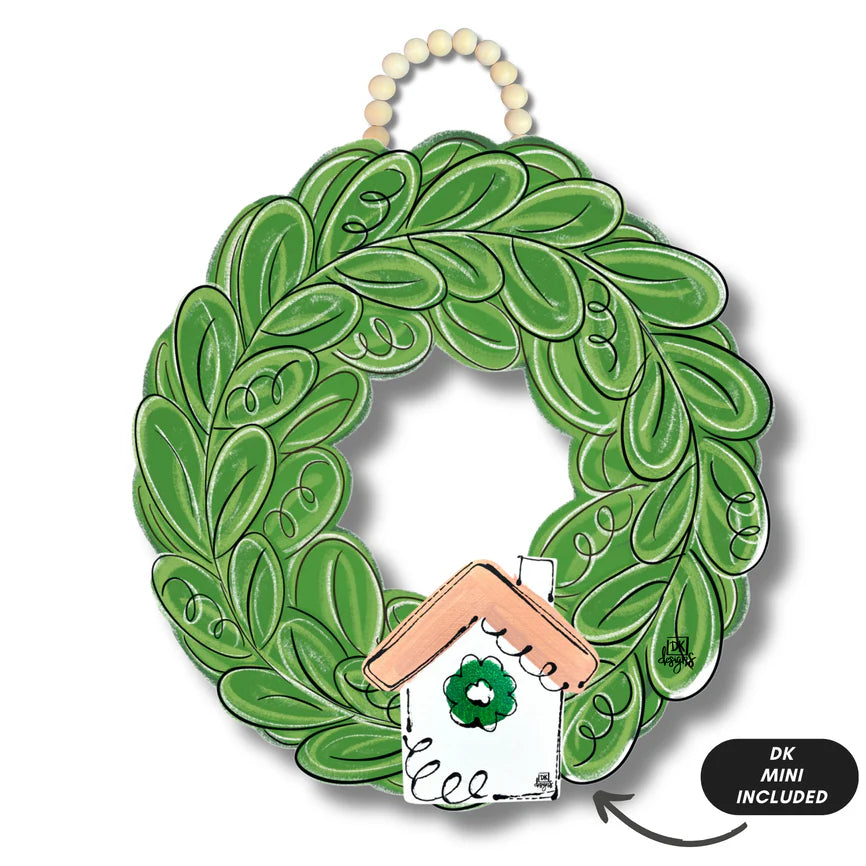 Door Hanger & Mini, Wreath + Mini House