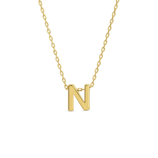 Gold Initial Necklace, N