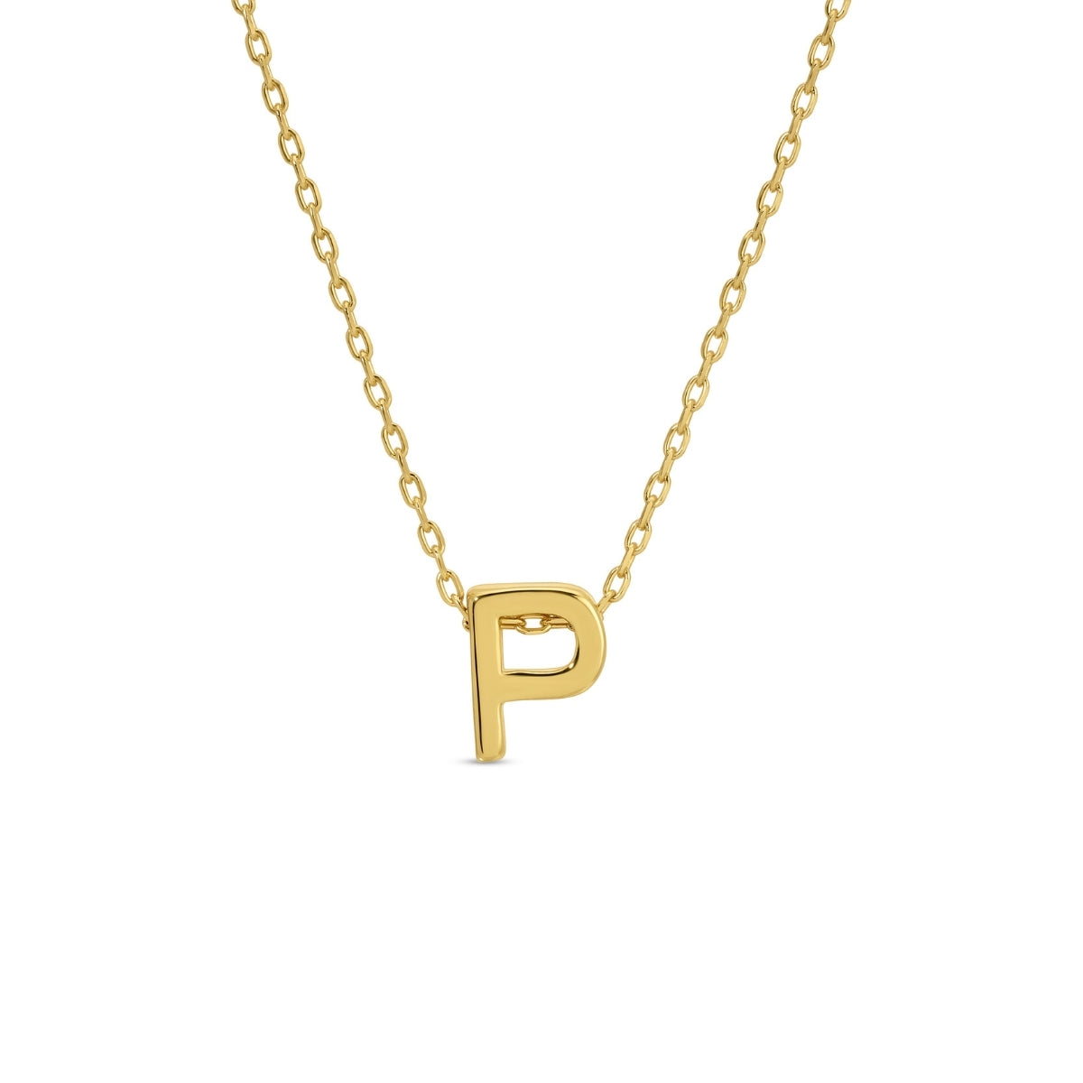 Gold Initial Necklace, P