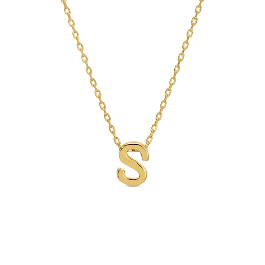 Gold Initial Necklace, S