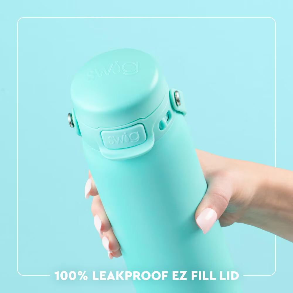 Shimmer Aquamarine Leakproof EZ Fill Bottle 22oz