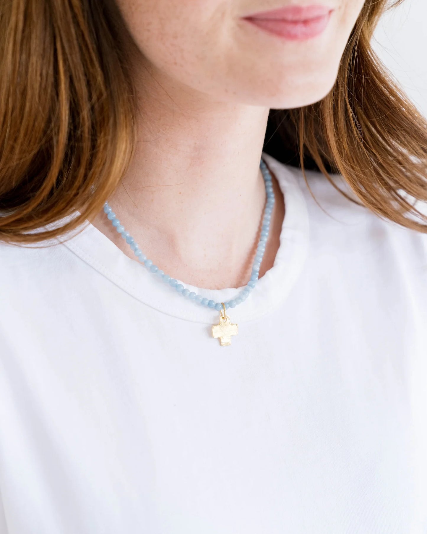 Alys Cross Necklace, Gray