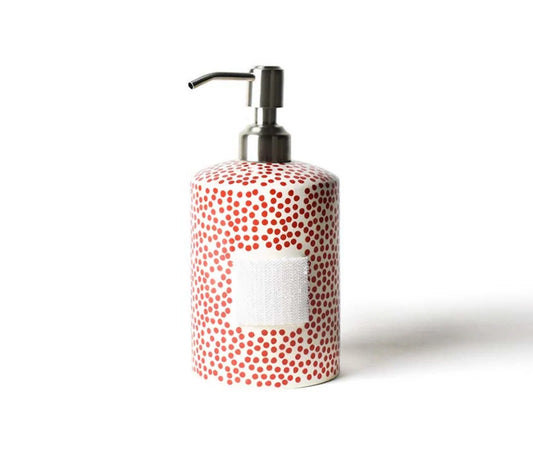 Mini Cylinder Soap Pump Red Small Dot