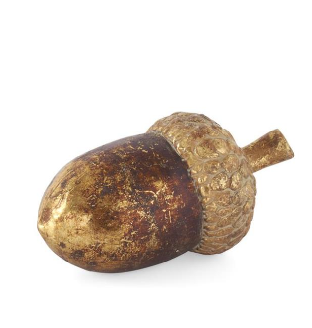 6.25 Inch Gold & Bronze Textured Resin Acorn