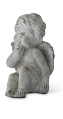 6.5 Inch Gray Stone Sitting Cherub
