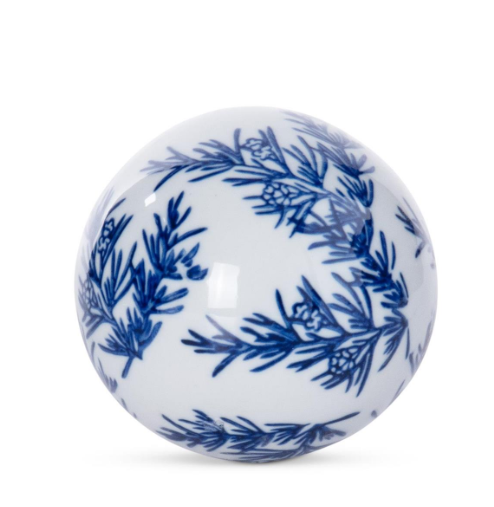3 Inch Blue & White Ceramic Chinoiserie Ball