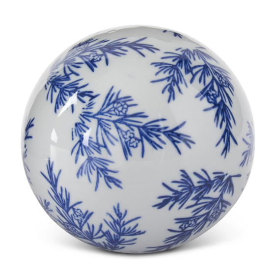 4 Inch Blue & White Ceramic Chinoiserie Ball