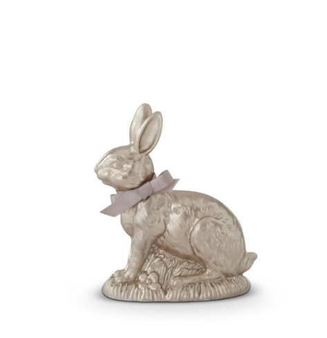4 Inch Resin Gold Easter Bunny w/Bow