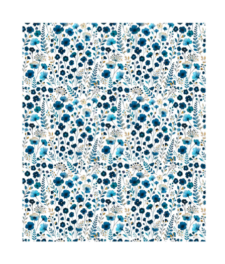 Meadow Plush Blanket, Blue Wildflowers, 60" Lx50" W