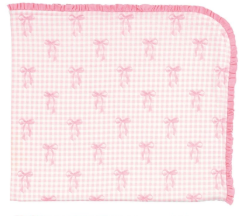 Gingham Bow Arrival Blanket