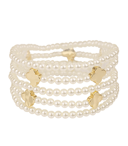 Clover & Pearl Five Bracelet Set