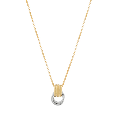 Gold and Silver Circle Drop Pendant