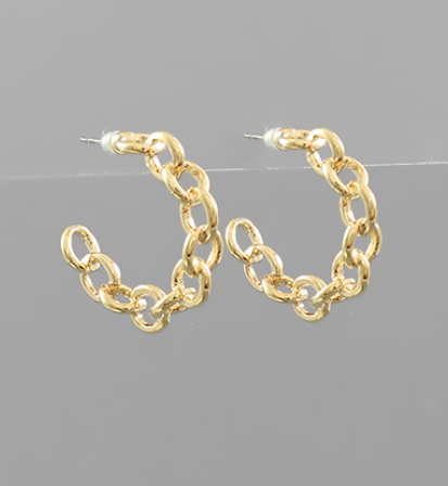 Gold Chain Hoop Earrings