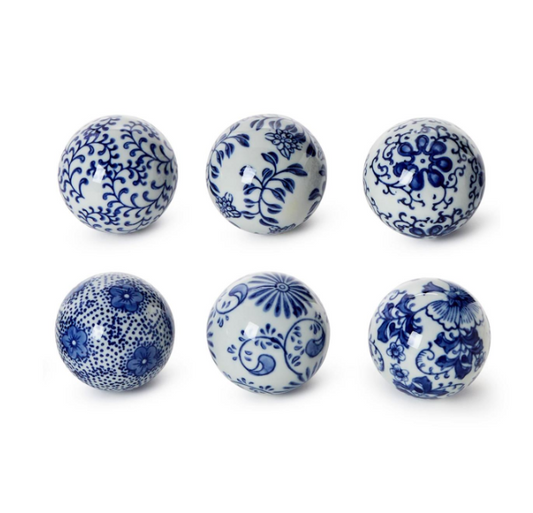 Chinoiserie Hand-Painted Porcelain Decorative Ball, Assorted