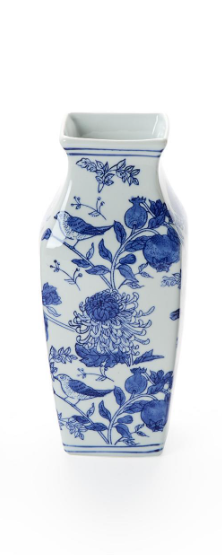 Hand-Painted Blue and White Chinoiserie Vase, 03