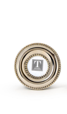 Silver Bead Mini Photo Frame Round