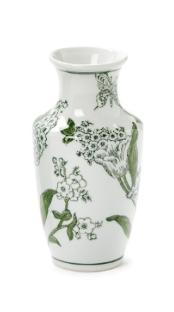 Green and White Chinoiserie Porcelain Vases, Style B