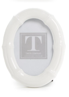 High Gloss Faux Bamboo Photo Frame, Oval 2.5X3.5