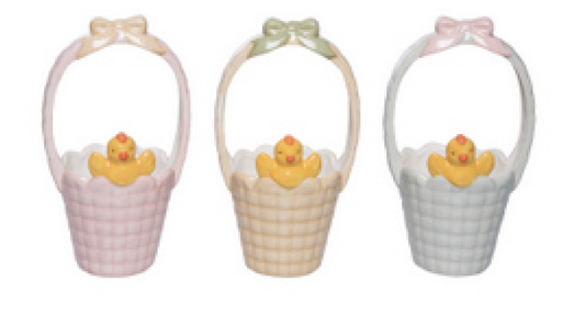 Mini Easter Basket With Chick, Assorted