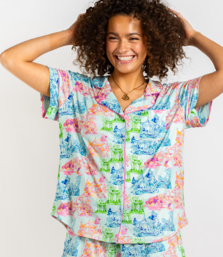 Maya PJs Short Sleeve Button Top w/ Pants
