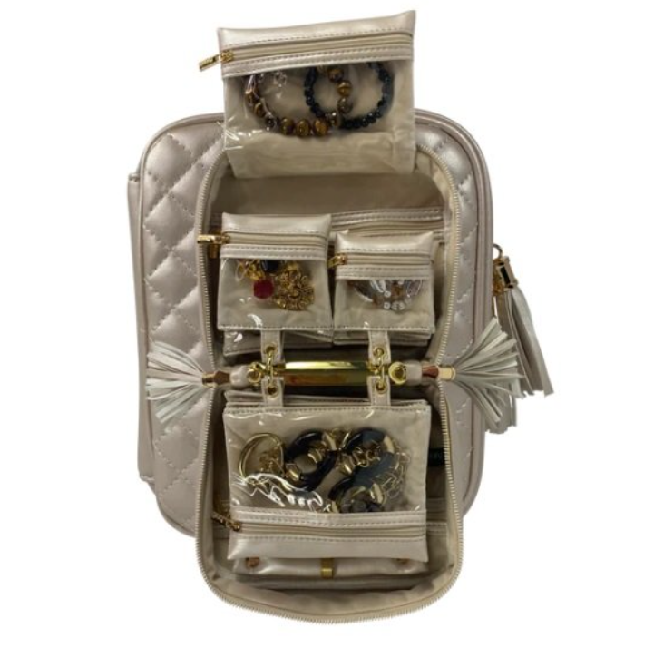 Trinity Jewelry Case, Pearl Quilted