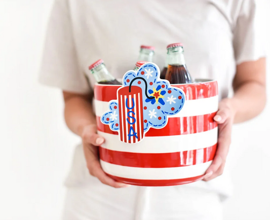 Red Stripe Mini Bowl