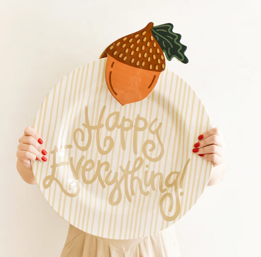 Neutral Skinny Stripe HE Big Round Platter