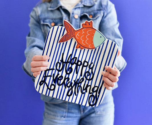 Indigo Skinny Stripe Mini Square Platter