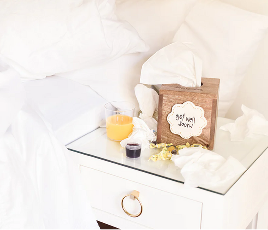Mini Square Wood Tissue Box