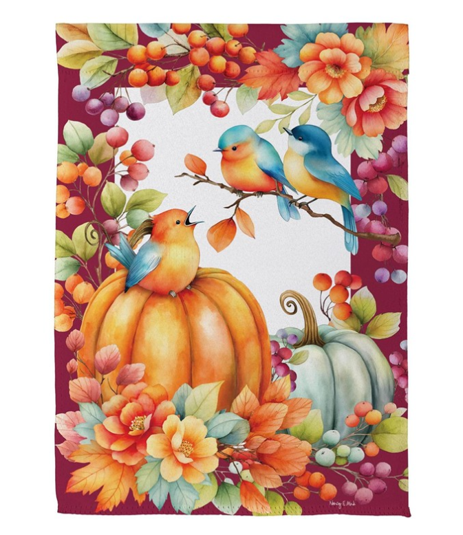 Bird Talk Suede Garden Flag
