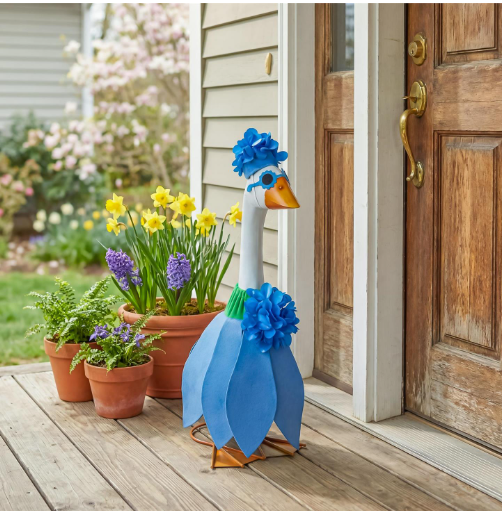 Porch Goose Outfit, Blue Hydrangea