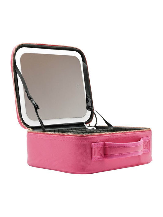 Lit Faux Leather Travel Case, Pink
