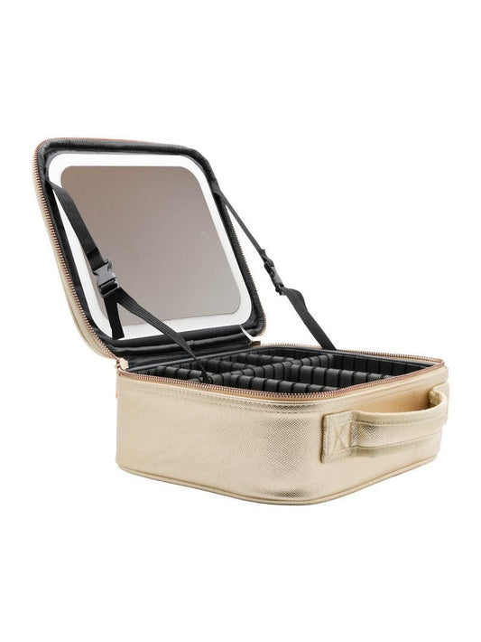 Lit Faux Leather Travel Case, Gold