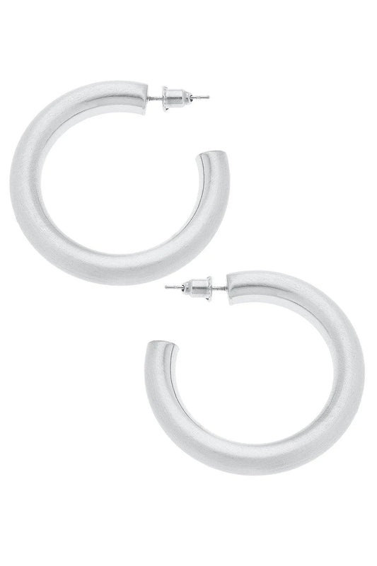 Arabella Hoop Earrings, Silver