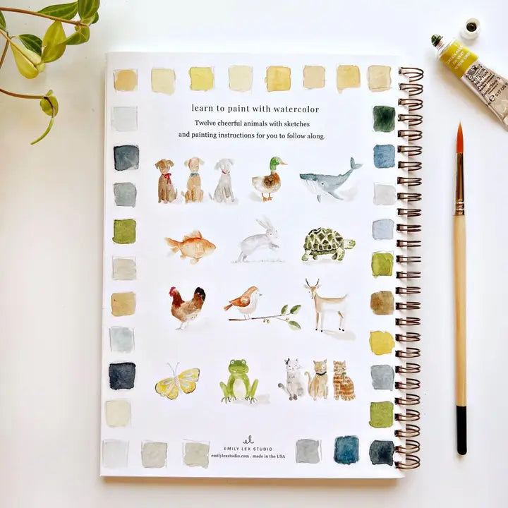 Watercolor Workbook w/ Paint Set, Animals
