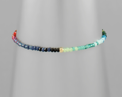 Beaded Glass Stretch Bracelet, Multi