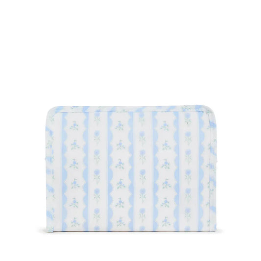 Roadie Medium Zip Pouch, Ribbon Floral Blue