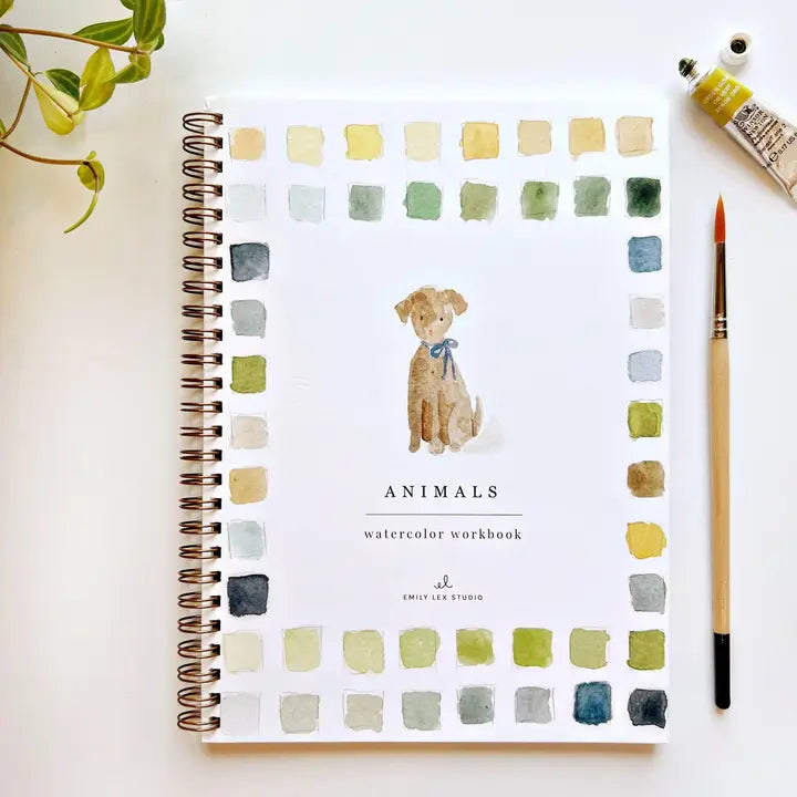 Watercolor Workbook w/ Paint Set, Animals