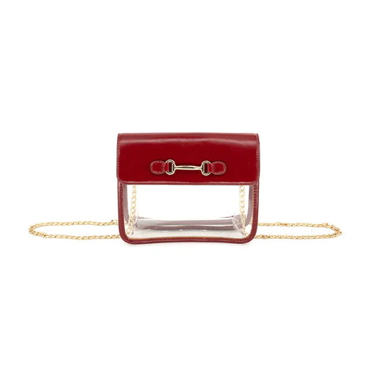 Clear Crossbody, Burgundy