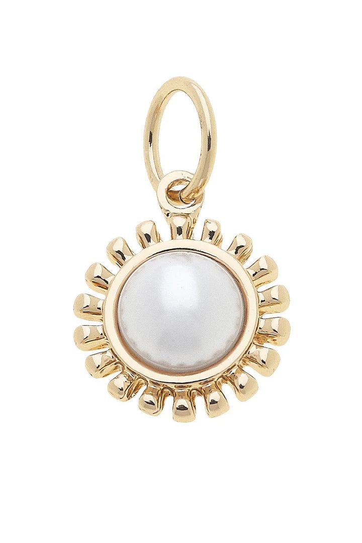 Coin Pearl Charm in Ivory