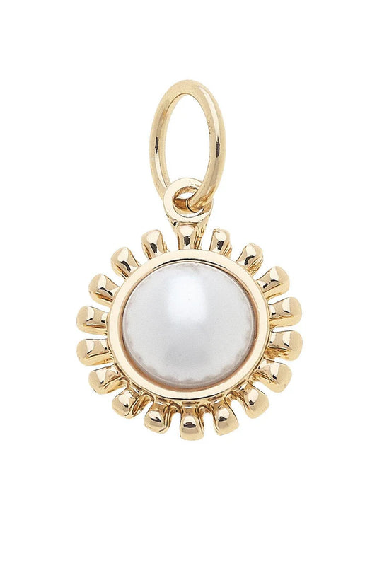 Coin Pearl Charm in Ivory