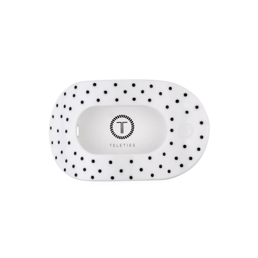 White Polka Dot Party Flat Round Hair Clip Medium